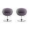 Manhattan Comfort Hopper Swivel Adjustable Height Chair in Grey and Polished Chrome (Set of 2) 2-AC036-GY - alternate 1